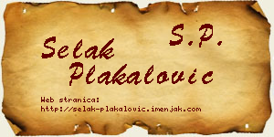 Selak Plakalović vizit kartica